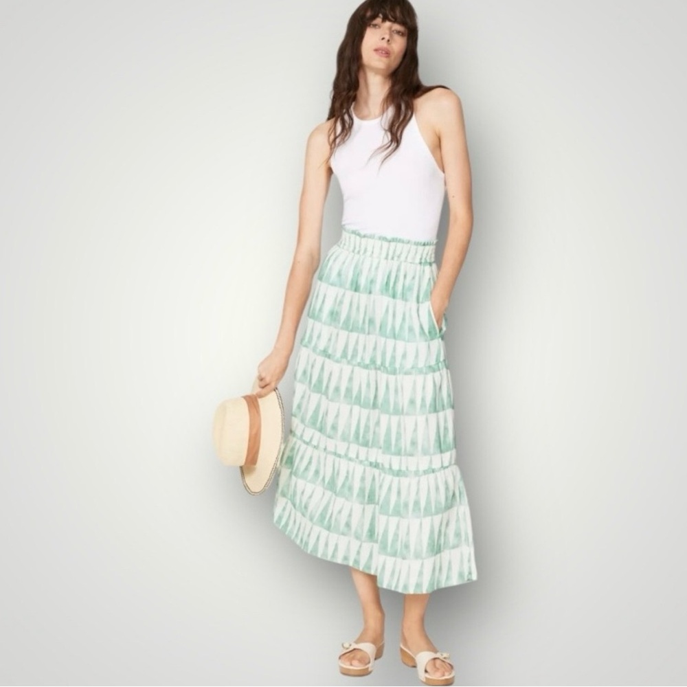 Marine Layer Corinne green print maxi skirt - XS